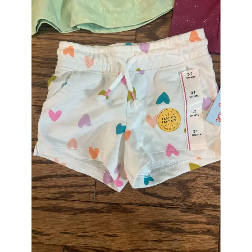 Girls Lot Reebok Modern Moments Blouse Short Sleeve White Shorts Red Pants 2T-3T